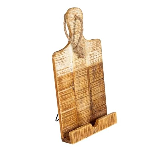 Creative Co-Op Distressed White Dipped Wood Tablet Holder