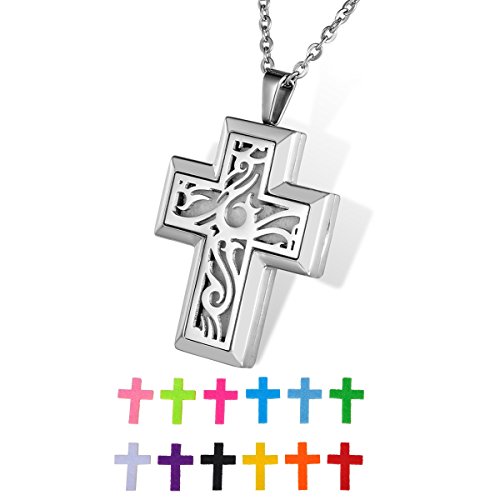 HOUSWEETY Aromatherapy Essential Oil Diffuser Necklace Pendant Locket Jewelry with 24