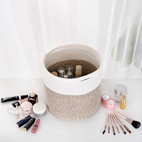 Mintwood Design 11 X 11 Inches Cotton Rope Basket For Flower Pot And Indoor Floor Planters, Decorative Round Woven Plant Pot Basket, Planter Covers, Small Dog Toy Storage Baskets, Light Brown #TOP7