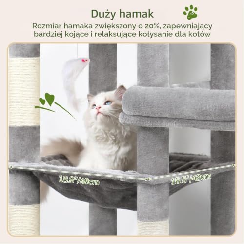 Globlazer S65 stabilny drapak dla 2-4 dużych kotów Maine Coon, 165 cm