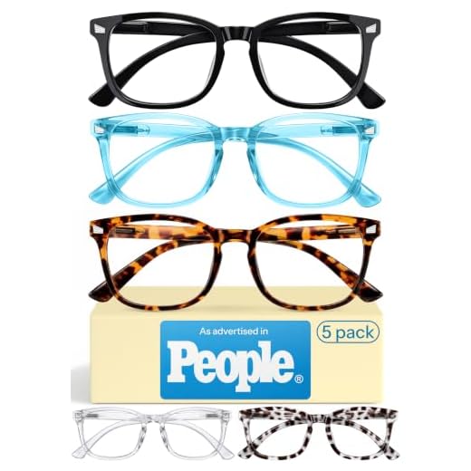 CCVOO 5 Pack Reading Glasses Blue Light Blocking, Filter UV Ray/Glare Computer Readers Fashion Nerd Eyeglasses Women/Men (*C1 Mix, 1.25)
