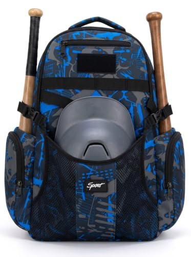 rickyh style Large Baseball Backpack with Fence Hook for Helmet Cleats 2 Bats