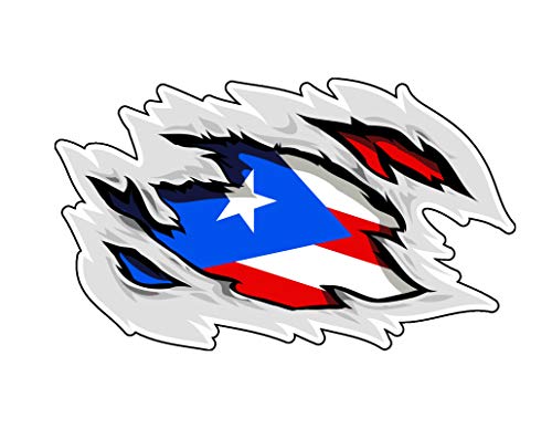 Calcomanía de Puerto Rico de vinilo rasgado WickedGoodz para coche 2