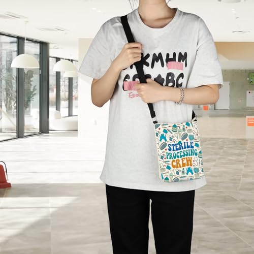 POFULL Sterile Tech Gift Sterile Processing Technician Gift Surgery Squad Gift Sterile Processing Crew Crossbody Bag4