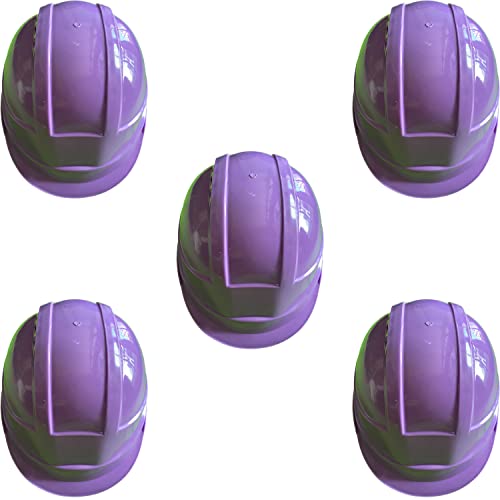 Image of LADWA Purple Heavy Duty Director Safety Helmet, ISI Marked Industrial Protective Hard Hat for Construction, Outdoor Work and Factory Safety Applications (Pack of 5)