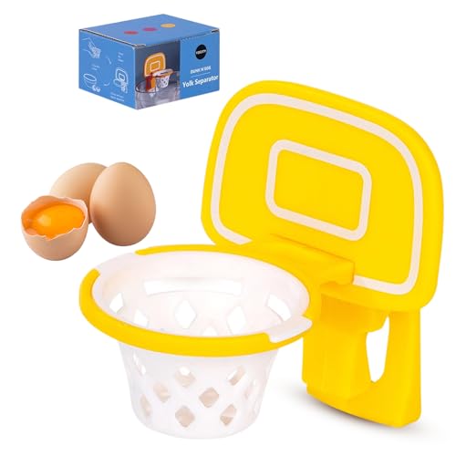 1 séparateur d'œufs de basket - En plastique - Amusant - Cadeau de basket-ball - Efficace - Pour la cuisine, la maison, la pâtisserie - Tous les groupes cibles - Filtre jaune blanc d'œuf