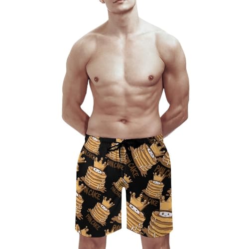 Pancake King Pancake Men's Swim Trunks Quick Dry Beach Shorts Board Shorts Bathing Suits with Pockets2