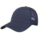 moonsix Breathable Baseball Cap for Men Women Mesh Dad Hat for Sports Snapback Hats, Solid Navy Blue