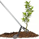 Easily Weeding Brush Tree Puller, 3.4 ft/ 4.9 ft Long Steel Handled Brush Grubber Garden Tool, Shallow Root Lifting Small Trees Stump Remover(L-103cm(40.6in))