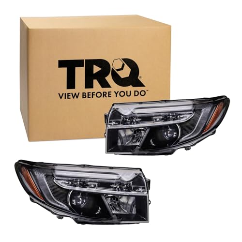 Image of TRQ 2 Piece Headlight Assembly Set Driver & Passenger Side Compatible with Honda Ridgeline RTL 2021-2024 Sport With 5 Pin Connector HO2502204 HO2503204 33100T6ZA01 33150T6ZA01