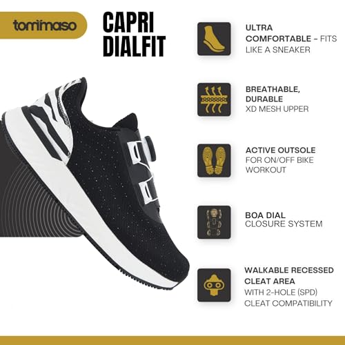 Image of Tommaso Women's Cycling Shoes with Pre-Installed SPD Cleats - Easy to Walk-in Ventilated SPD Cycling Shoes for Women's Spin Classes and Indoor Bikes - Comfortable on Foot and Toebox.