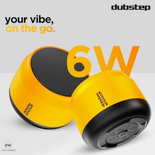 Image of Dubstep Pop 600 Bluetooth Speaker, 6W RMS Stereo Output, 15 Hours Playtime, TWS Pairing, 52mm Dynamic Drivers (Yellow)