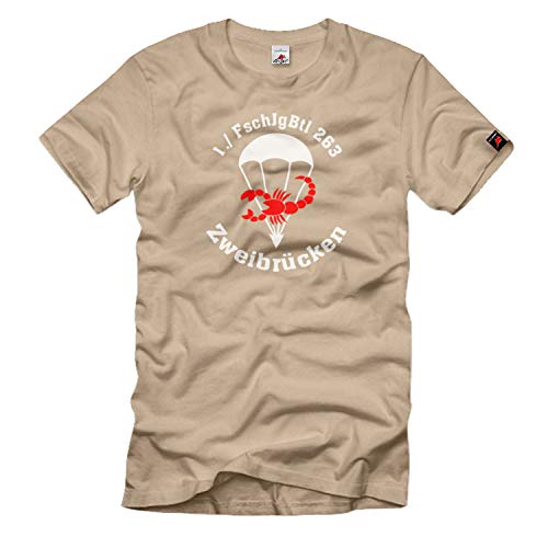 T-shirt FschJgBtl 263 Bundeswehr parachutiste beige taille L #36157