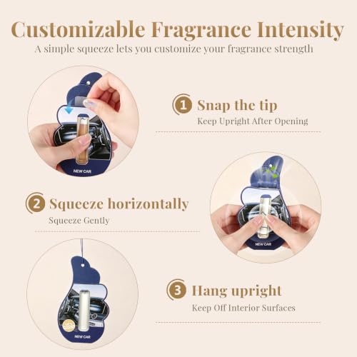 Image of Hanging Car Air Freshener Wild Bluebell Adjustable Fragrance Control 4Pack