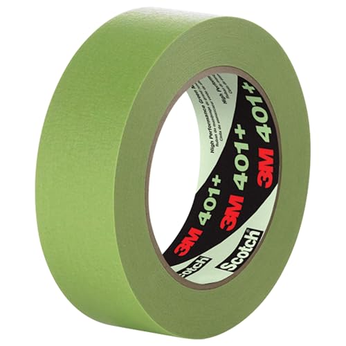 Image of 3M High Performance Green Masking Tape 401+, 6 mm x 55 m, 96 Rolls per case Bulk