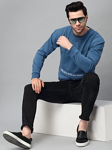 Image of Rigo Fleece Printed Round Neck Sweatshirt for Men | Full Sleeves Sweatshirt for Men | Casual Wear & Stylish Sweatshirts for Men