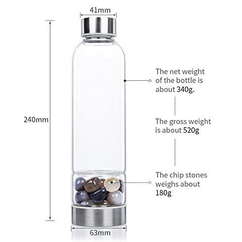 Élixir d'énergie de Reiki en bouteille de verre et quartz de guérison