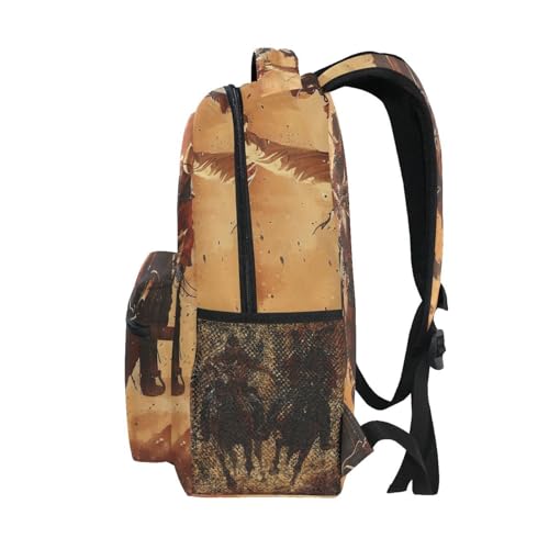 YETTASBIN Western Cowboy Backpack for Men Women, Waterproof High/Middle School Bookbag Lightweight Laptop Travel Daypack with Multiple Pockets for Teens Boys Girls - Image 5