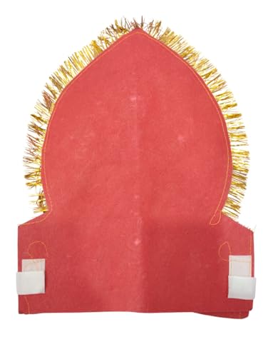 Image of BookMyCostume Ravan Crown with Detachable Face Extension 10 Head Set - Plywood Ramleela Mukut Costume for Dussehra & Fancy Dress Accessory for Adults