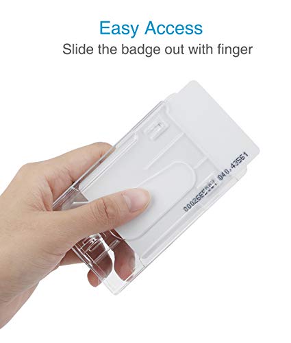 Uniclife Verticale Badgehouder voor 2 Kaarten Doorzichtige Plastic ID-Creditcard Beschermer met Duimgleuf, 5 Stuks - Image 5
