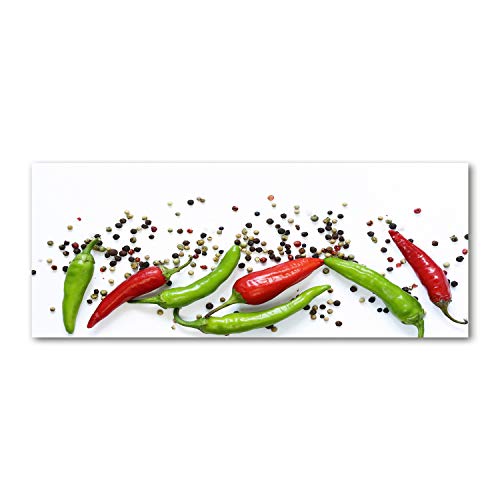 Crédence en verre de sécurité trempé Tulup piments multicolores 125cm