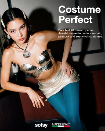 Image of sofsy Italian Rip-Resistant 40 Den Opaque Tights for Women