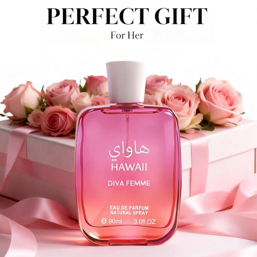 Image of AFLUXE Hawaii Diva Femme Women's Perfume 3.0 Fl. Oz Eau De Parfum for Women, Vibrant Lychee, Rhubarb & Rose Scents, Long Lasting Elegant Fragrance