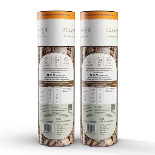 Image of JoySpoon Khatta Chhuara Mukhwas Mouth Freshener Pack of 2 Chatpata Dried Dates With Indian Spices, 200g