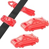 QOPAHI Seat Belt Clips Car-Shaped Seatbelt Adjuster, Seat Belt Stopper Car Seat Tool Make You Comfortable, Universal Seatbelt Clip for Adults/Kids/Short People to Relax Shoulder Neck, Red(2 Pack)