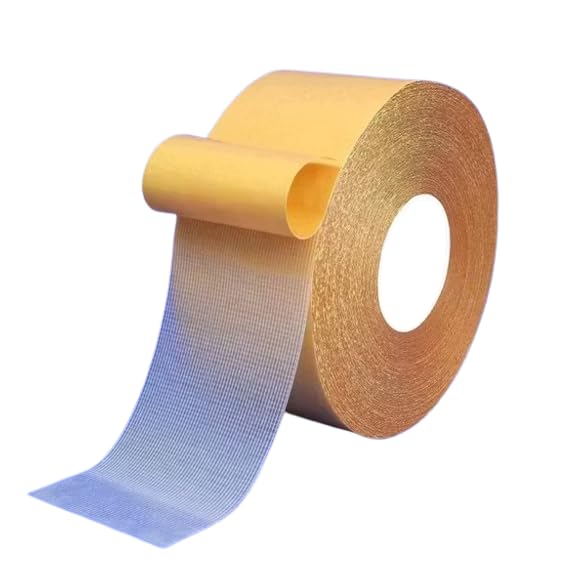 Double Sided Cloth Tape, High Adhesive Strength Mesh Mounting Tape, Polyethylene, for Carpet Edge Banding Yellow