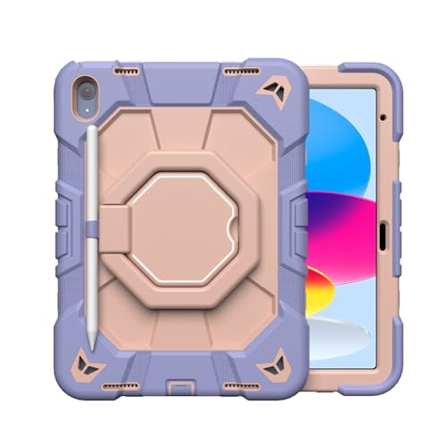 Funda iPad mini6 de silicona con soporte rotatorio carcasa protectora 8.3 pulgadas púrpura