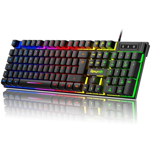 Rewurnth Gaming Tastatur QWERTZ Layout, RGB...