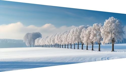 Broderie diamant arbre d'hiver grand format 200x80 cm pour adulte
