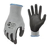 Gorilla Grip Work Gloves, Never Slip Maximum Grip All-Purpose, Gloves for Men, Superior in Wet, Dry, Oily Conditions, Polymer Palm, Small Size, 5 Pairs, Grey| 25940-25