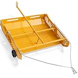 Yellow Horse Manure Scoop Tow Behind, 2-in-1 Tow Behind Manure Collector & Horse Paddock Cleaner, Pull Behind Pasture Manure Scoop for ATV UTV Tractor, Heavy Duty Horse Pasture Cleaner Yard Sweeper