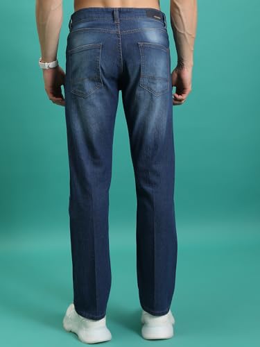Image of Highlander Men's Straight Fit Jeans | Mid Rise | Stretchable | Sleek & Contemporary | Designed for Comfort & Ease of Movement| Jeans for Man