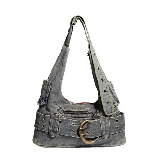 Denim Hobo Bag Trashy Y2k Shoulder Purse Retro Denim Crossbody Bags Handbag Acubi Bags Punk Y2k Stuff