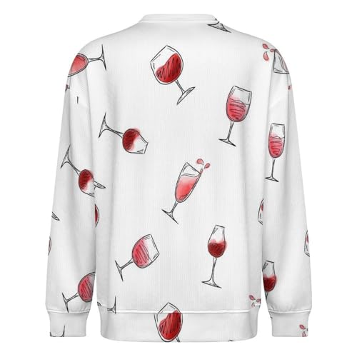 MoBlinko Mens Sweater Champagne Glasses Sweaters for Men Crew Neck Sweater for Men Lightweight Pullover3