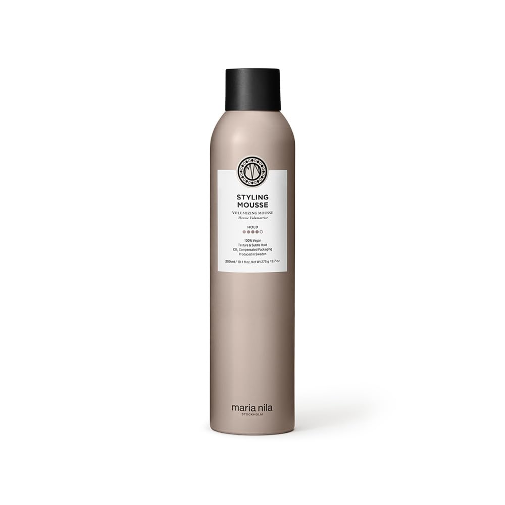 Maria Nila Mousse de Peinado, fijación 4/5, aporta volumen y reduce la electricidad estática del cabello, antioxidante, conserva el color del cabello, 100% vegano y libre de sulfatos/parabenos