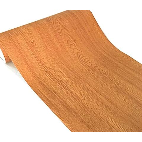 UPREDO Brown Wood Grain Adhesive Paper Wall Paper Vinyl Funitures Dresser Drawer Cabinet Sticker (15.8X79inch, Brown) Cover