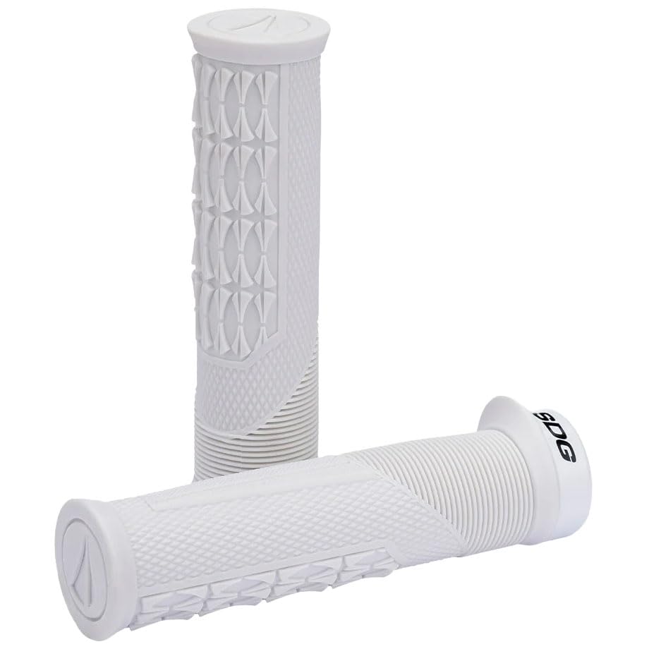 Poignées de VTT verrouillables SDG Thrice OC ergonomiques blanc noir 135mm