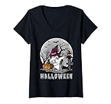 Photo Gallery donna dabbing dog halloween schnauzer nano cappello da strega maglietta con collo a v Photo Gallery donna dabbing dog halloween schnauzer nano cappello da strega maglietta con collo a v