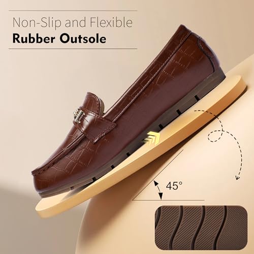 Image of Loafers for Women Comfortable Slip On Flats with Memory Foam Insole for Daily Wearing