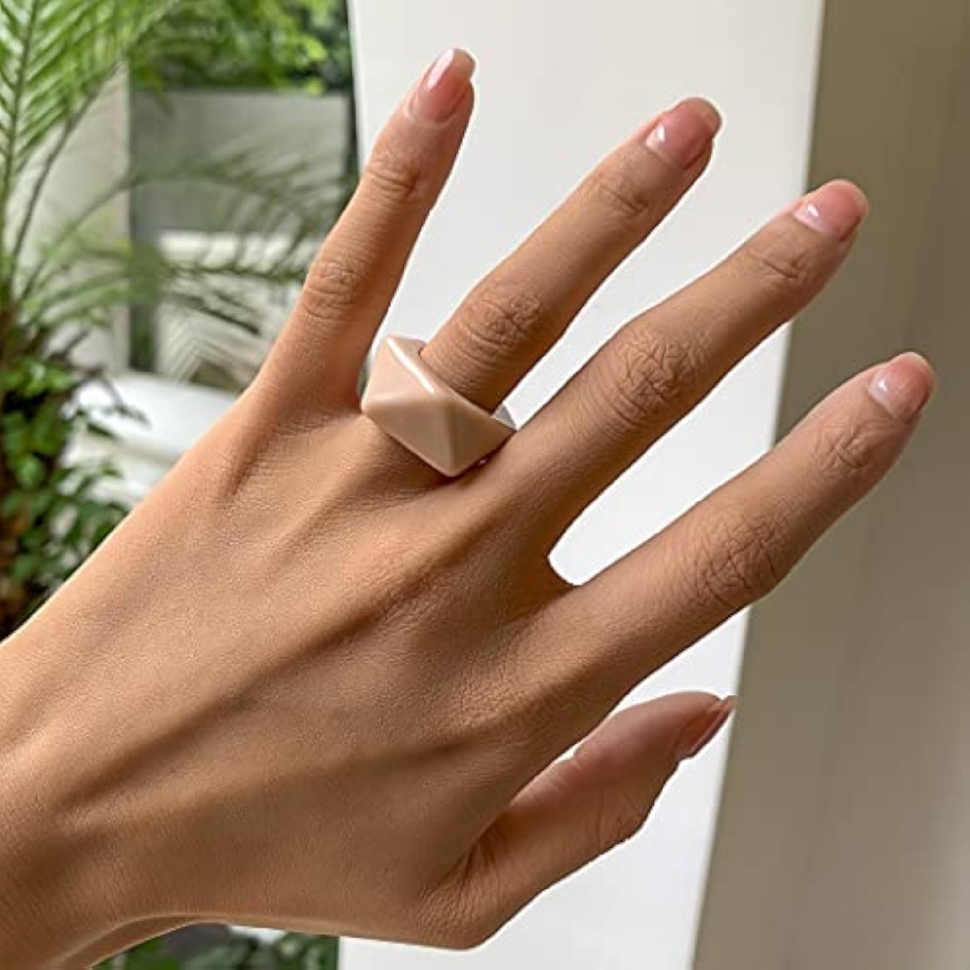 Women's Resin Open Classic Stackable Finger Ring, Elegant