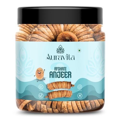 Image of Auravita Naturally Dried Premium Anjeer 100gm | Soft Juicy Figs Dry Fruit | No Added Sugar | Rich Source Of Fiber | Low in Fat | Healthy Snack | Jar Pack Of 1