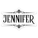 Vintage Jennifer Name Sticker - Waterproof Vinyl Decal for Car Bumper, Laptop, Luggage, Water Bottle, Phone Cases, Wall, Window, Sticker Size - 8'' Longer Side