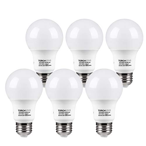 TORCHSTAR A19 LED Light Bulb, UL Listed 9W (60W Equivalent), E26 Standard Base
