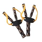 Qiantull 2 fionde in legno con elastico resistente, per sport all
