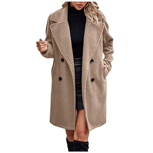 Blouson en peluche femme chaud veste polaire longue d'hiver manteau teddy sweatshirt sherpa