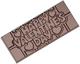 Chocolate World 12123 Polycarbonate Chocolate Mold Candy Mould with 4 Happy Valentine's Day Cavities 50mm x 118mm x 8mm High